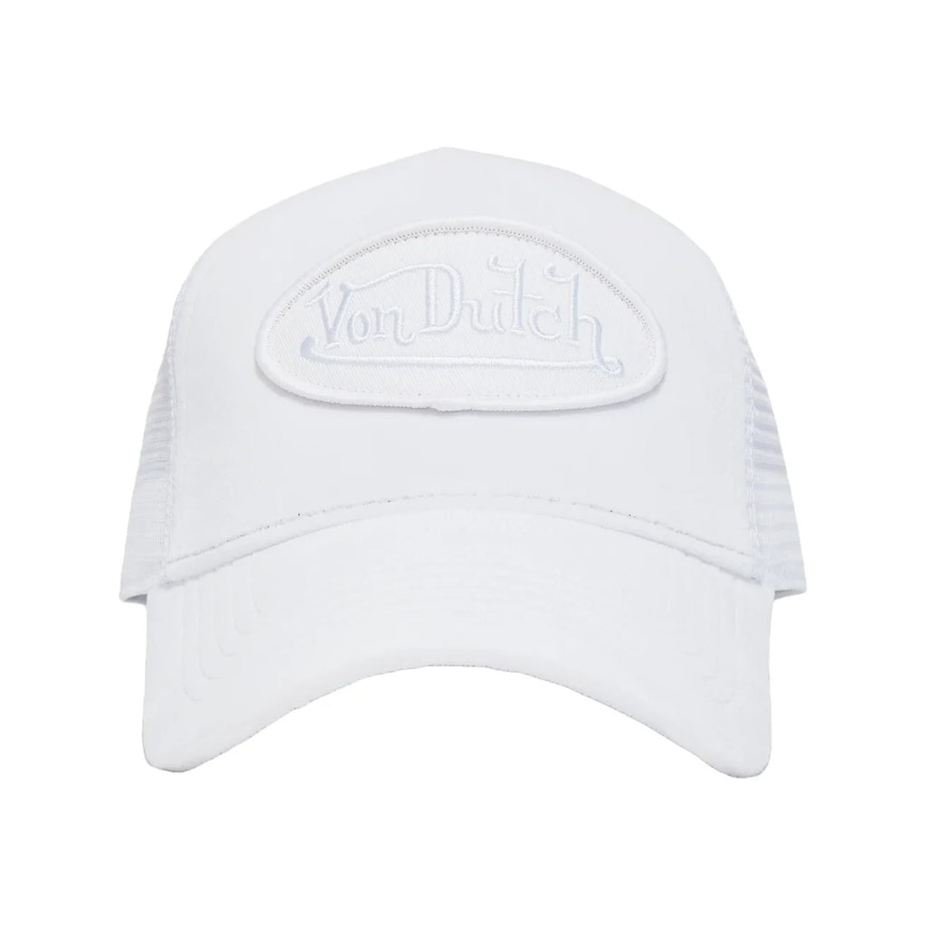 Von Dutch Triple White Velvet Trucker Hat