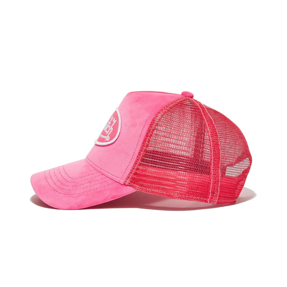 Von Dutch Hot Pink Crush Velvet Trucker