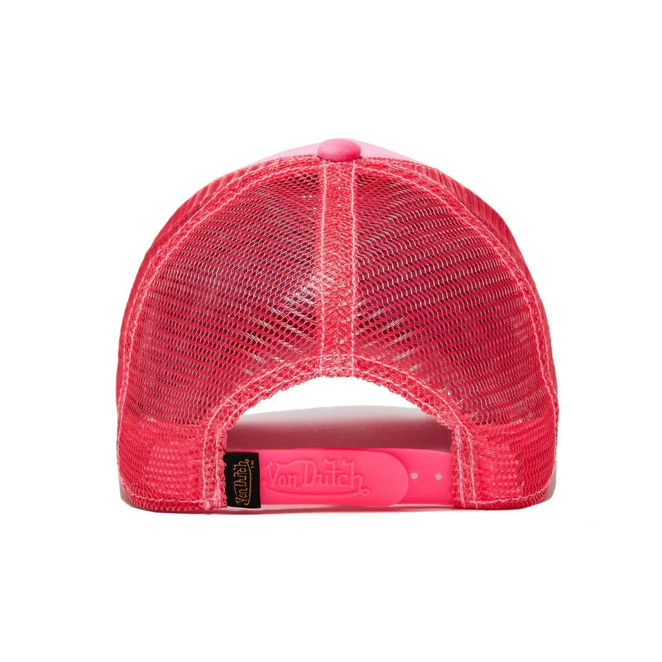 Von Dutch Hot Pink Crush Velvet Trucker
