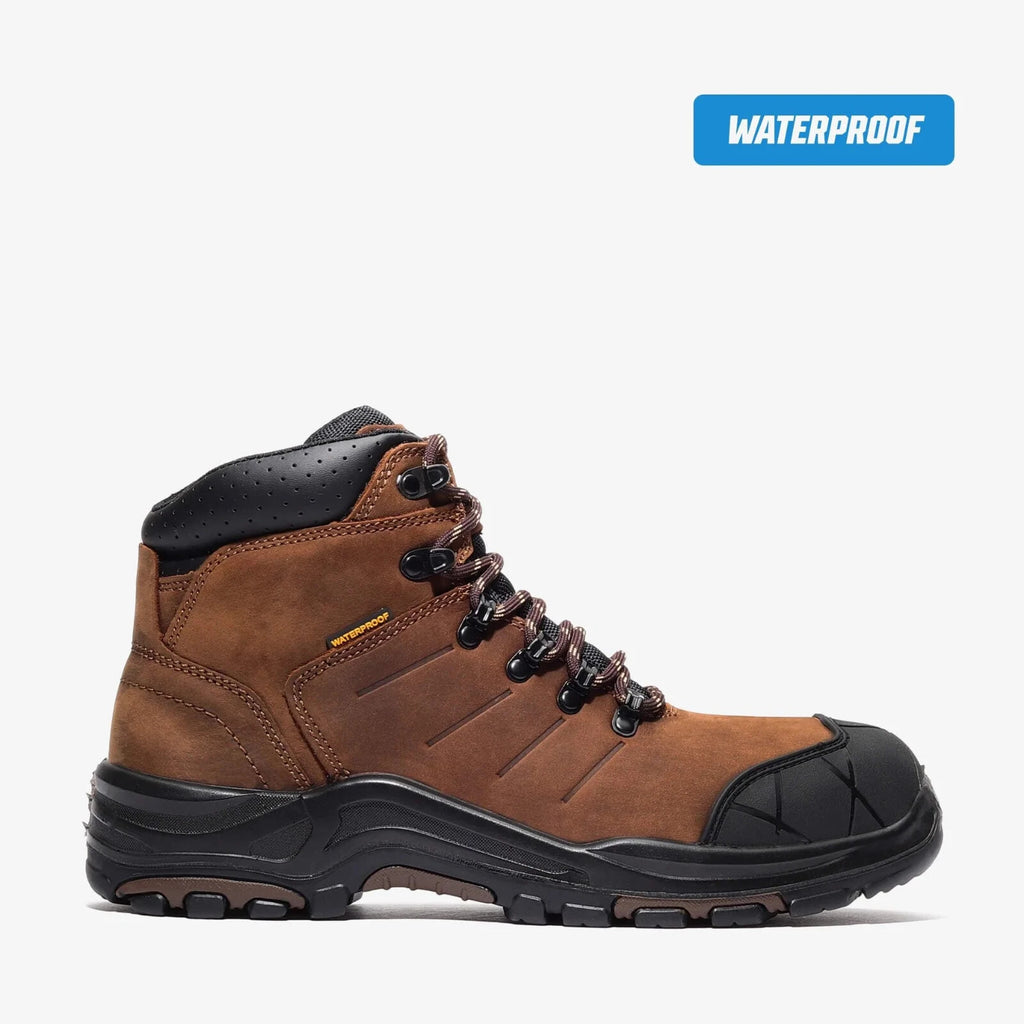 BAT-681 Dark Brown - Bonanza Waterproof Steel Toe Mens