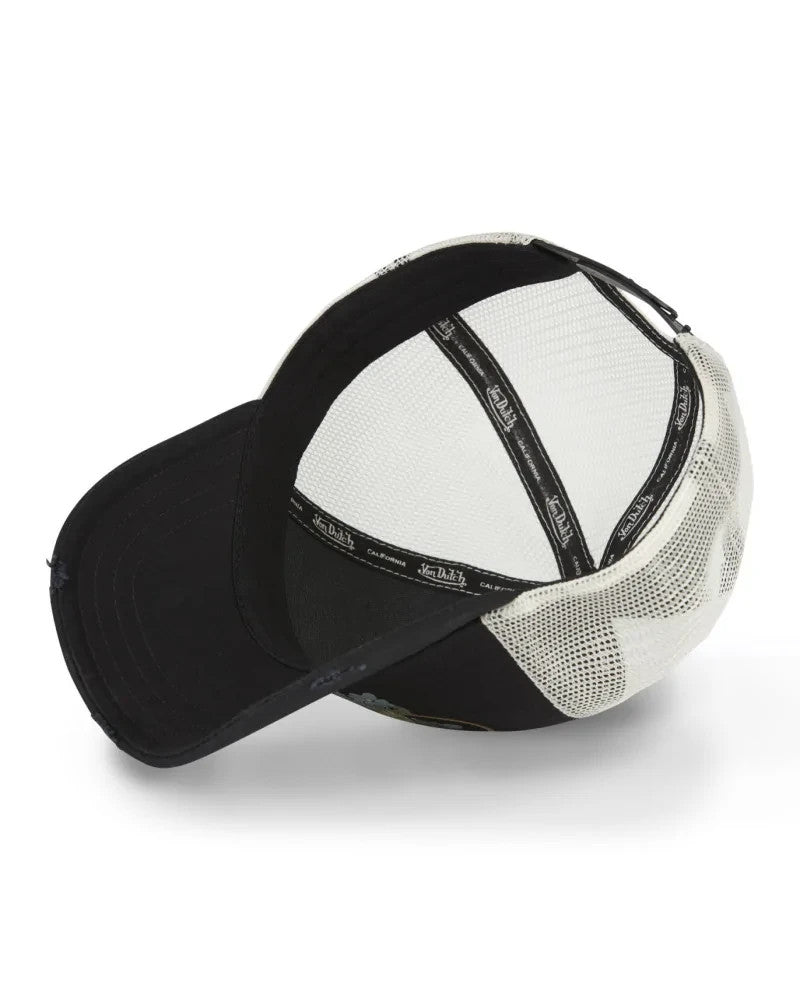 Women's Von Dutch - Vegetal Skull print Trucker Cap - Black
