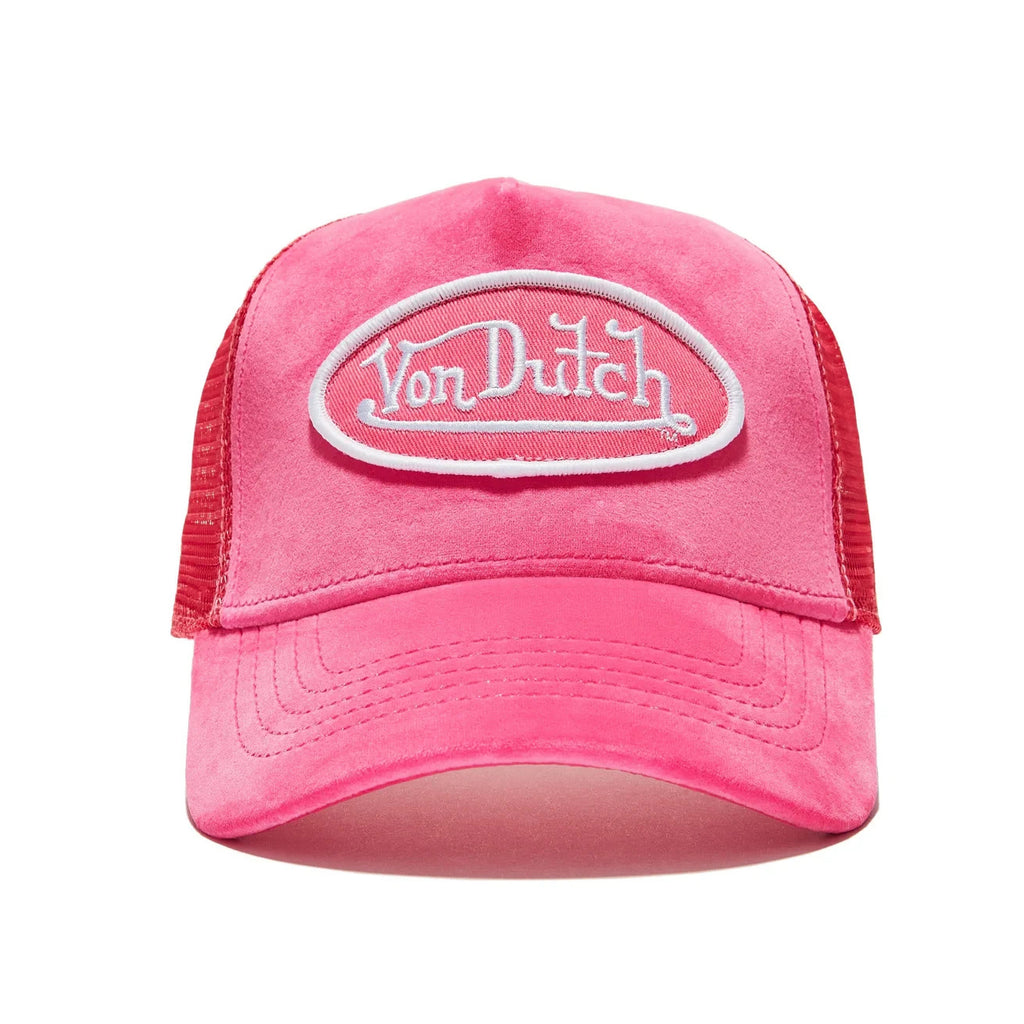 Von Dutch Hot Pink Crush Velvet Trucker