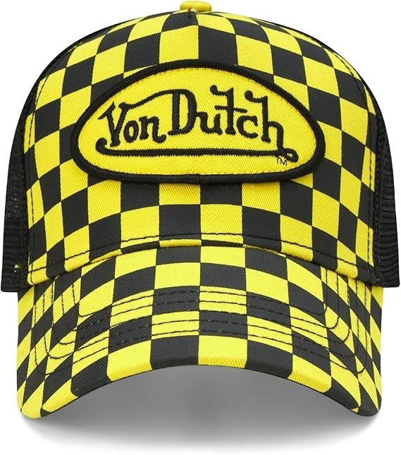 Von Dutch Monogram Trucker Cap - Retro Snapback Cap for Men and Women