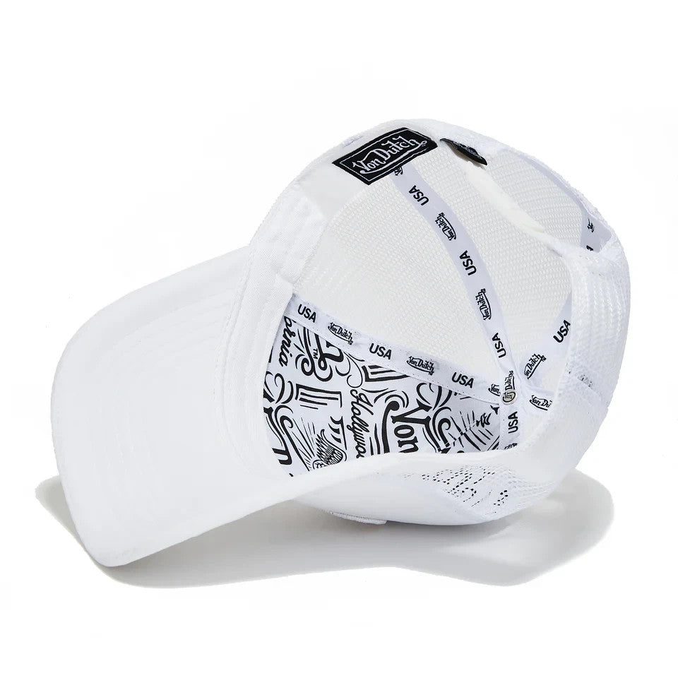 Von Dutch Triple White Velvet Trucker Hat